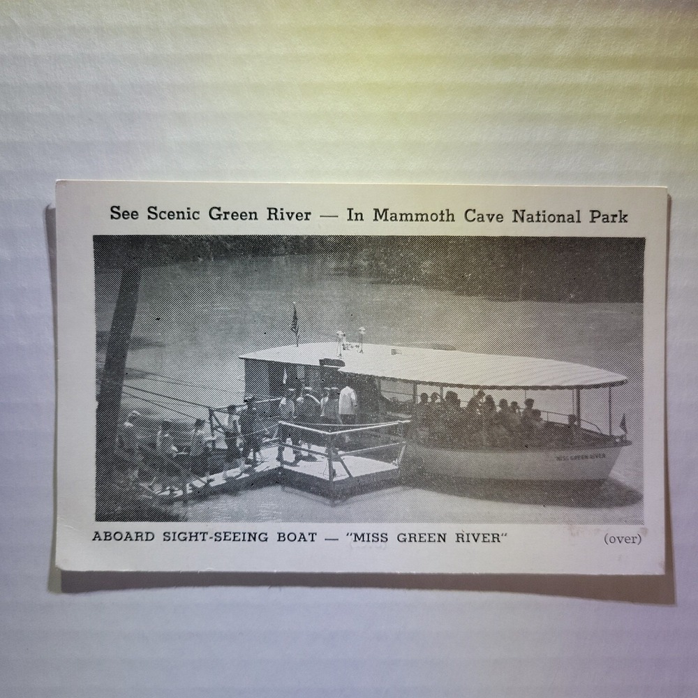 Vintage Postcard Scenic Green River Mammoth Cave National Park Miss Green River
